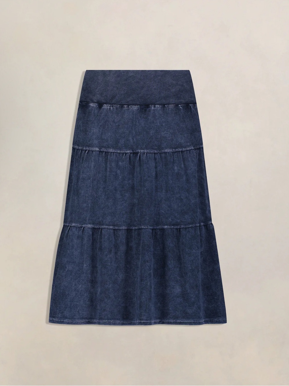 Hard tail midi tiered skirt